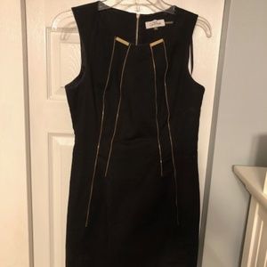Black Sleeveless Zipper Dress